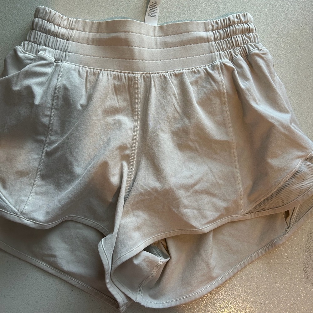 lululemon athletica Cream Athletic Shorts with Elastic Waistband